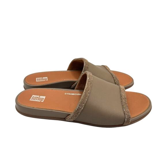 FitFlop Gracie Opul-Trim Leather Slides Sandals - Picture 6 of 11